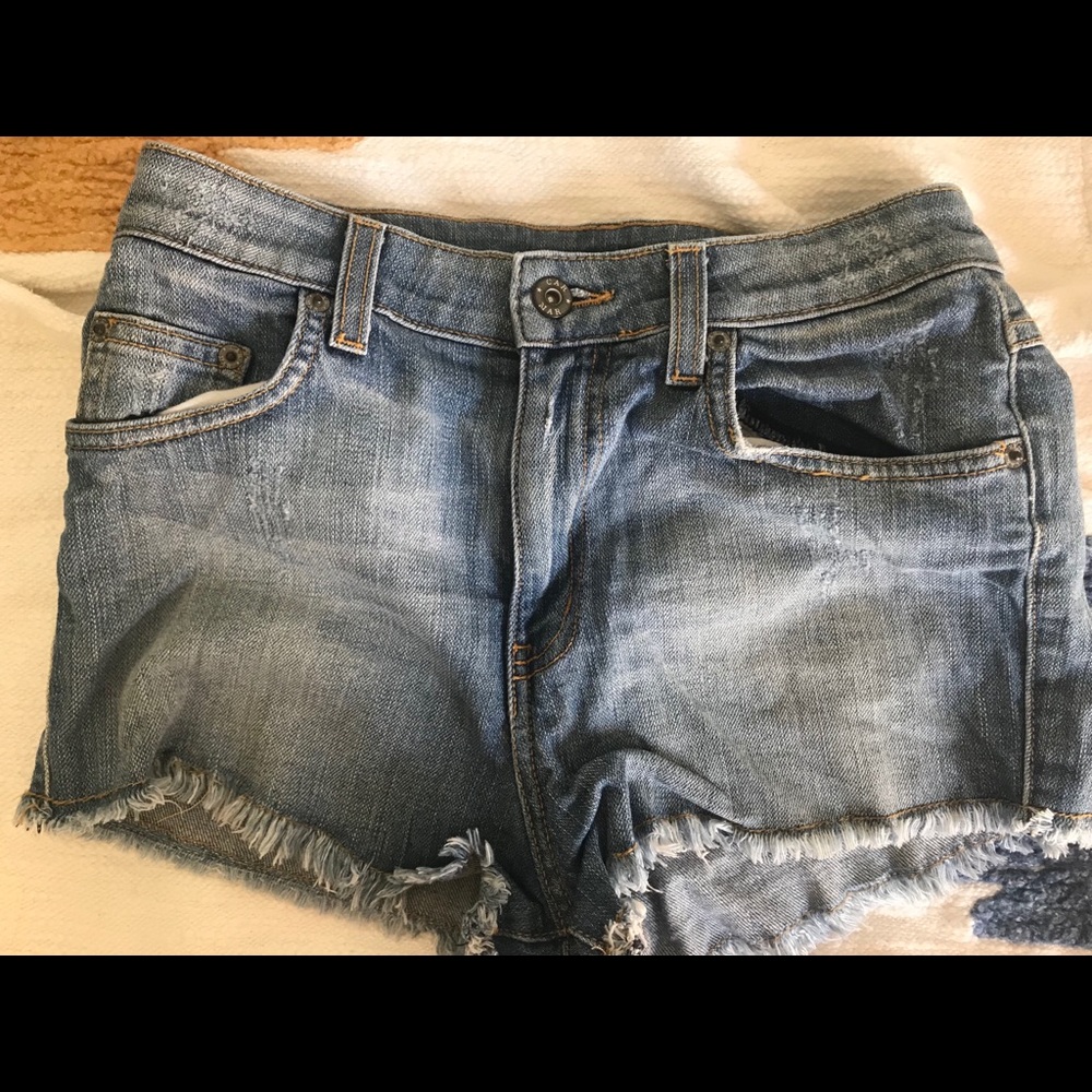 Denim high waisted shorts